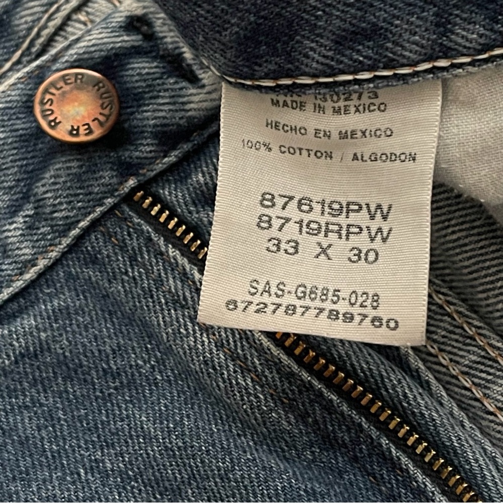 Rustler Men's Blue Denim Jeans Size 33x30 100% Cotton RN130273 - Picture 15 of 15